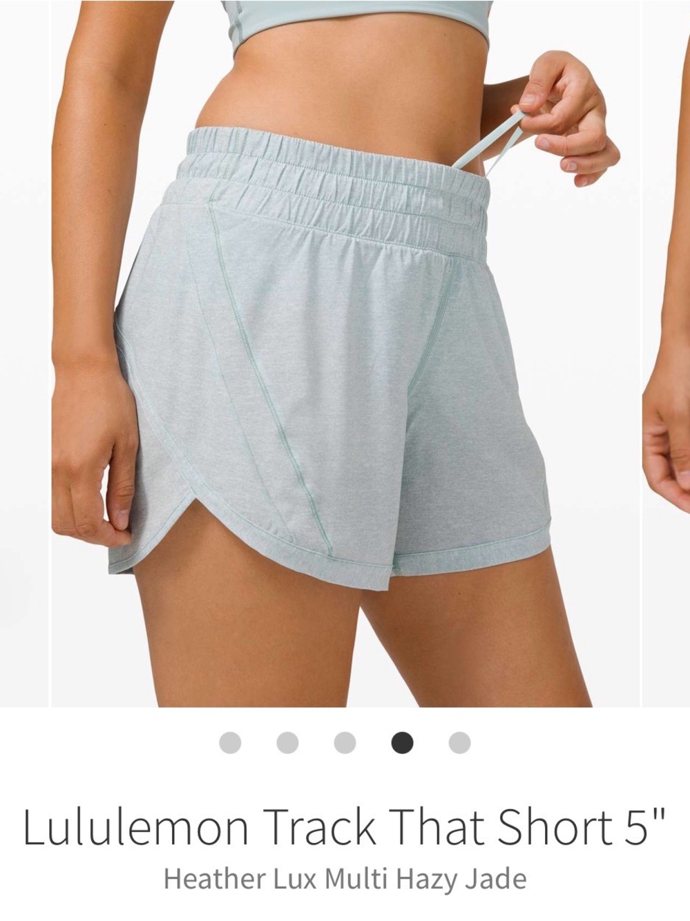 lululemon athletica Track Short 5" in Hazy Jade